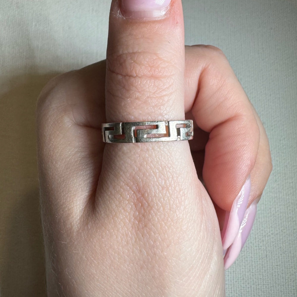 Modern Silver Geometric Ring